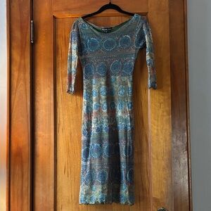 Weston Wear Blue and Green Long Sleeve Dress